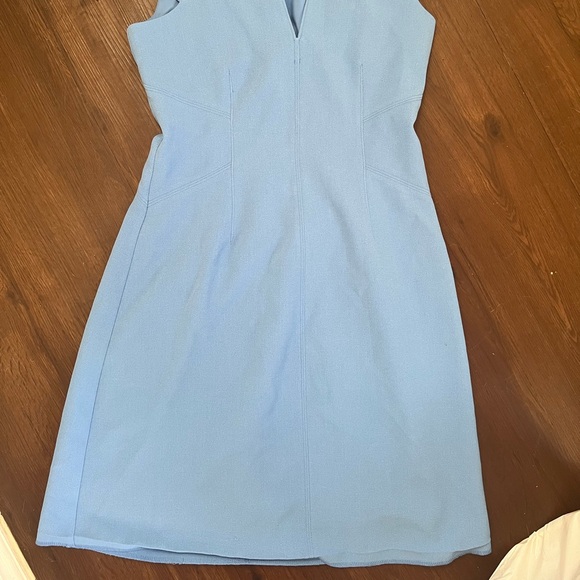 Vince Camuto Size 4 Women's Notch Collar Crepe A-Line Dress Blue - Picture 6 of 8